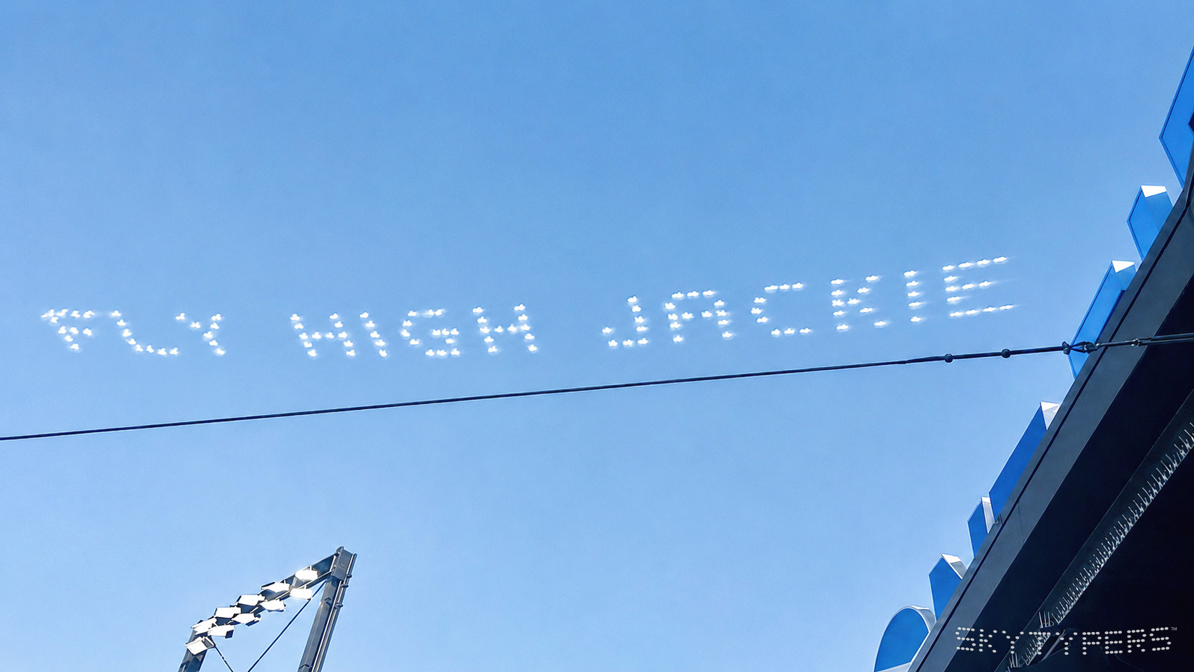 Skytypers sky message over ONT Field